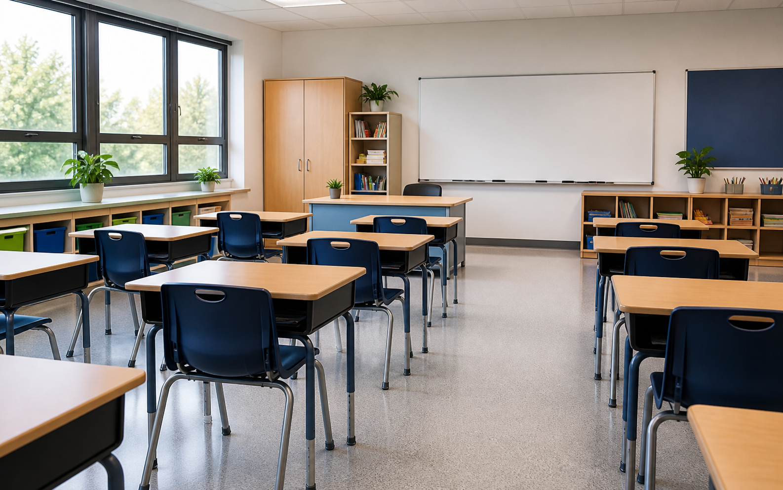 Salle de classe propre et ordonnée